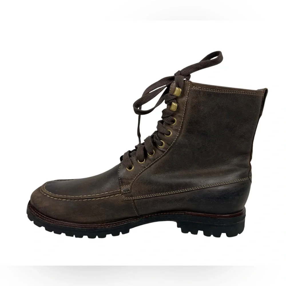 JOHN VARVATOS Mens 10 M Brown Leather Hiking Lace Up Combat Boots F1357L3B